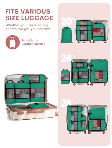 6 PCS Set Compression Packing Cubes for Travel (6 Count)
