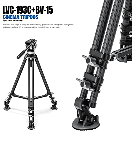 LVC 193C Carbon Fiber Twin Leg Video Tripod+BV