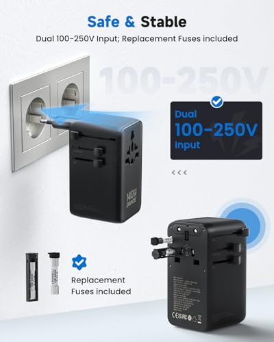 140W GaN Universal Travel Adapter with USB
