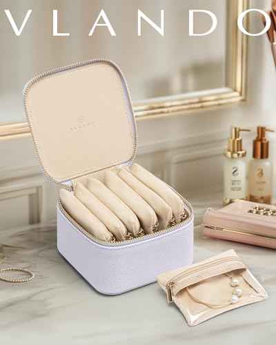 Travel Jewelry Box with Clear 6 Velvet Bags