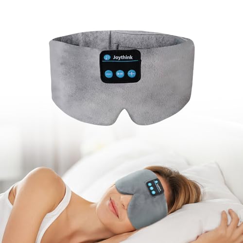 Sleep Headphones Wireless Eye Mask Kids Children Silk Wireless Headband Headphones for Sleeping with Adjustable Speaker Wireless Earbuds Side Sleeper Travel Meditation Music Mask Grey
