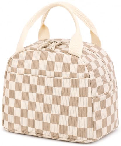 Lunch Bag for Women Men Cute Corduroy Lunch Tote Bags Reusable Insulated Lunch Box Large Capacity Reusable Insulated Cooler for Work Picnic or Travel