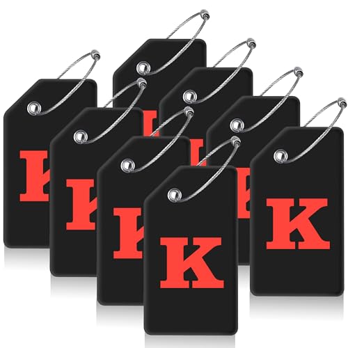 8 Pack Initial Luggage Tags for Suitcases Airplane Travel Essentials (8 Count)