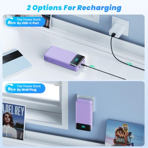 Portable Charger 40800mAh USB C Power Bank with Built