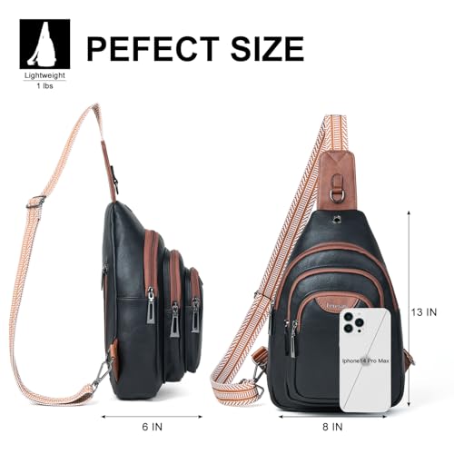 10L Crossbody Sling Bag for Women Men Anti Theft Cross Body Fanny Pack Belt Bag Purse Gifts for Women Faux Leather