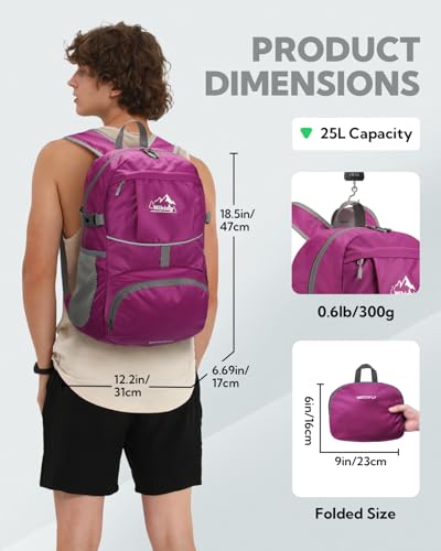 Small Lightweight Packable Hiking Backpack Foldable Travel Daypack
