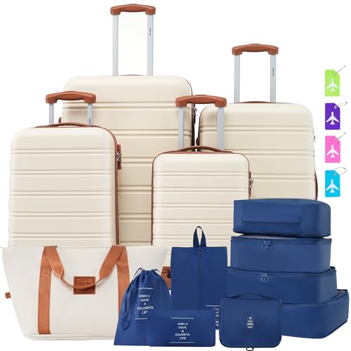 Luggage set 13 Piece 16 20 24 28 IN Hardside Suitcase with Bags (13 Count)