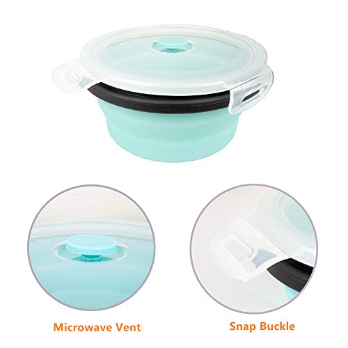 Blue Silicone Collapsible Food Storage Containers (3 Count)