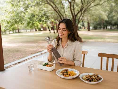 100% Pure Titanium Travel Cutlery Set (5 Count)