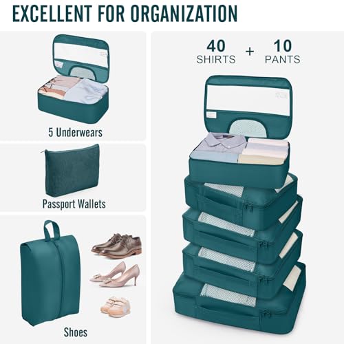 10 Set Packing Cubes for Travel Essentials (10 Count)