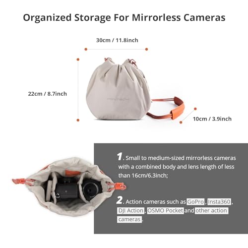 OneGo Drawstring Small Camera Bag Soft Cute Camera Pouch Handbag