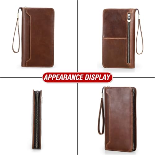 Top Grain Leather Travel Passport Wallet Organizer Case for Families