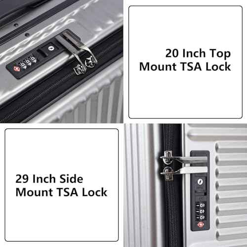 2 pieces 20 29 Aluminum Frame Carry On and Checked Luggage Set (2 Count)