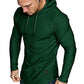 Mens Fashion Athletic Hoodies Sport Sweatshirt Solid Color Fleece Pullover Dark Green Large