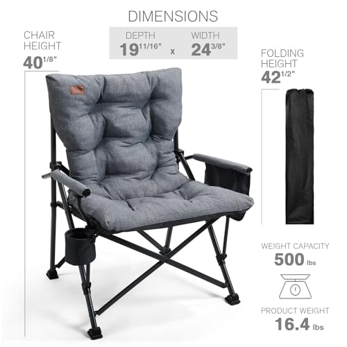 Padded Oversized Folding Camping Chair for Adults