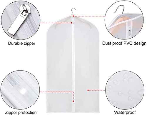 Clear Garment Bags Suit Bag for Closet Storage 43 in