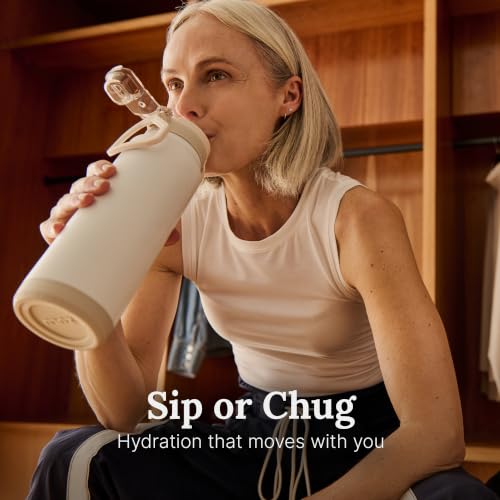 Powerfill Pro 40oz Stainless Steel Sip or Chug Water Bottle