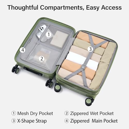 3 Piece Luggage Set Expandable Hardside Suitcases with Spinner Wheels (3 Count)