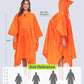 Extra Thick Hooded Rain Poncho Double Layer Waterproof Raincoat Jacket for Men Women Adults