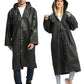 Unisex Adult Black EVA Waterproof Rain Poncho Coat with Hood and Long Sleeves (2 Count)