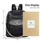 PU Leather Small Backpack Purse for Women Ladies Dark Black