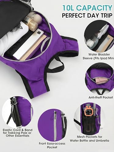 Foldable Small Hiking Backpack with 3 Strap Pockets