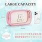 Birthday Gift for Kid Girl Women Initial Travel Makeup Bags Pink A