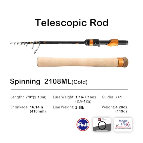 PURELURE Carbon Fiber Telescopic Fishing Rod