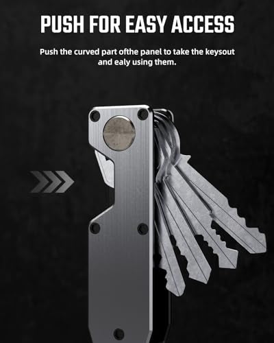 Key Organizer for Men Compact Key Holder Minimalist Key Case Metal Key Chain Key Holder for Keychain Secures 2 (5 Count)