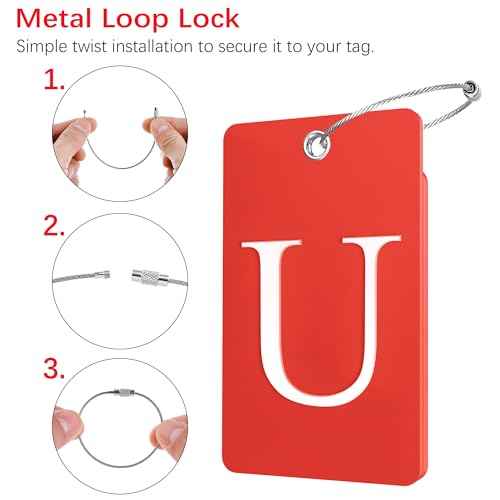 2 Pack Initial Luggage Tags for Suitcases Airplane Travel Essentials (2 Count)