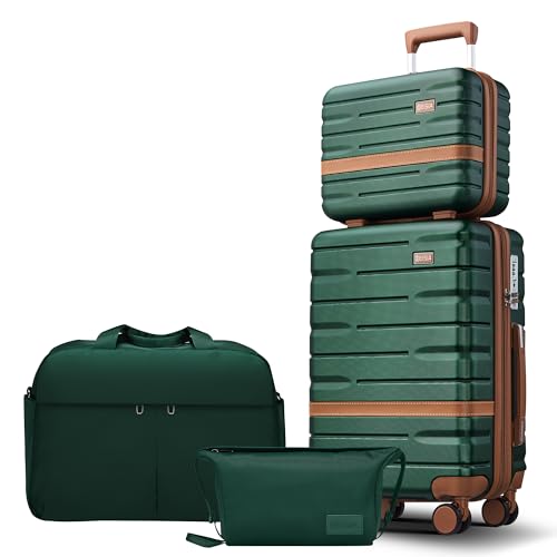 Luggage Sets with TSA Lock Hardside PC+ABS Carry On expandable Suitcase with Spinner Wheels Lightweight Rolling Travel Luggage Sets with YKK (4 Count)