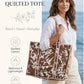 100% Cotton Quilted Tote Bag For Women