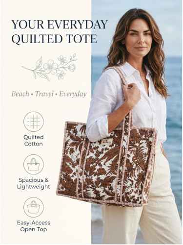 100% Cotton Quilted Tote Bag For Women