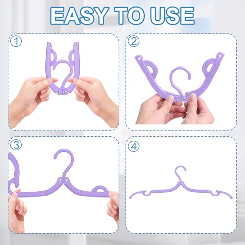 10 Pcs Travel Hangers Cruise Ship Essentials Accessories Portable Folding Clothes Hanger Foldable Drying Rack (10 Count)