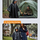 Hooded Rain Poncho Waterproof Raincoat Jacket for Kids Black
