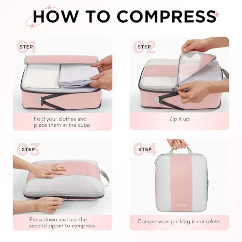 8 Set Compression Packing Cubes for Travel Essentials (8 Count)
