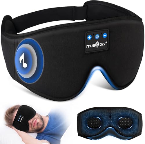 3D Sleep Headphones Bluetooth 5.4 Sleep Mask with HD Speakers