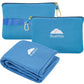 Premium Soft Lightweight Travel Blanket Pillow Compact Teal Blue