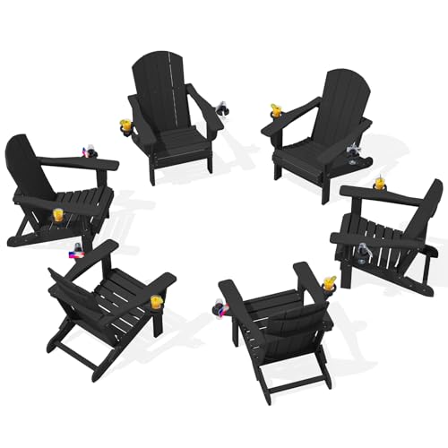 Outdoor Adirondack Chair Set of 6 with Cup Holders (6 Count)