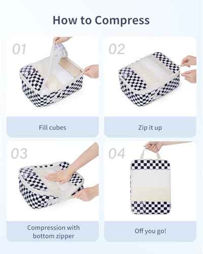 5 Set Compression Packing Cubes for Travel