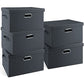 Medium 15" 21 Quart Collapsible Stackable Storage Bins with Lids (5 Count)