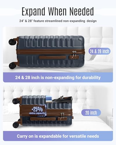 Luggage Sets 3 Pcs Suitcase with Wheels (3 Count)