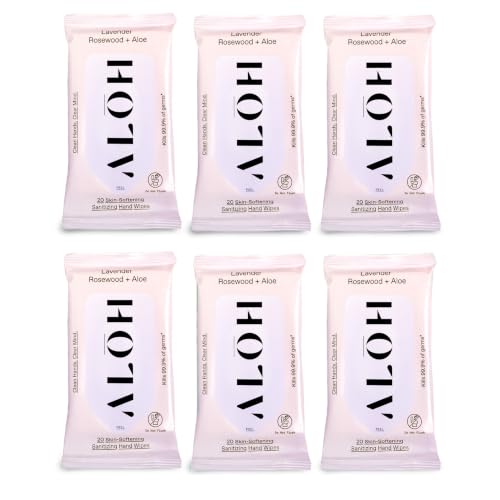 ALŌH Lavender Rosewood + Aloe Hand Sanitizer Wipes (120 Count)