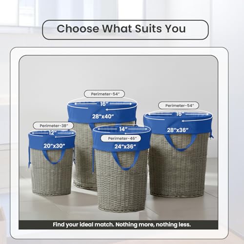 LFH Home Large Premium Cotton Rich Canvas Laundry Bag with Drawstring and Handles Heavy Duty (6 Count)