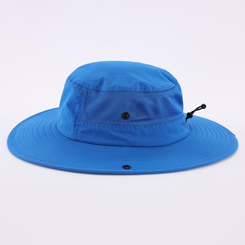 UPF50+ Mens Sun Hat Wide Brim Womens UV Protection Beach Bucket Hat for Fishing Hiking Snap Up Cowboy Hat
