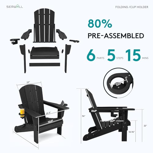Outdoor Adirondack Chair Set of 2 with Cup Holders (2 Count)