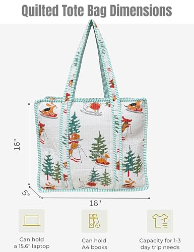 100% Cotton Quilted Tote Bag For Women