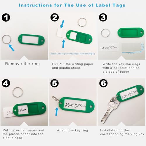Portable Key Organizer Manager with Enlarged Window for Writing and Displaying More Text (30 Count)