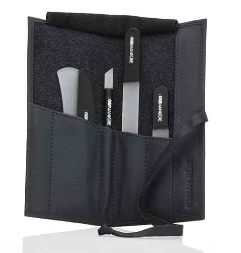 Czech Black Crystal Glass Nail File Set