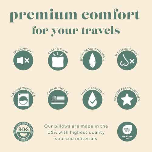 800 Fill Power European Goose Down Travel Pillow